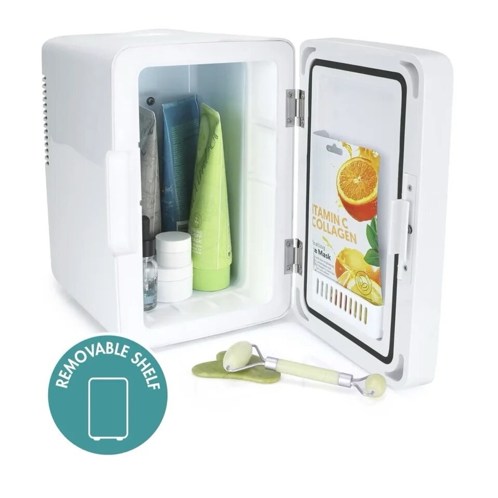 6L Mini Refrigerator Beauty Care Refrigerator with Glass Door White